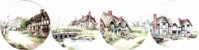 Country Cottage Set of 4 (90mm)  