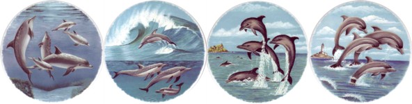  Dolphins 3 Set of 4 (90mm)