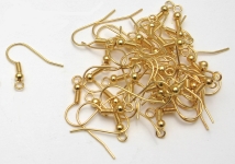 [JFEWGP1]Ear Wires Gold Plated Wound Pkts 100