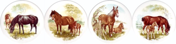 Mare & Foal Set of 4 (90mm)