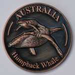 [SCAHWB]Souvenir Coin Australia Humpback Whale Antique Bronze