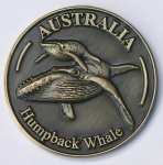 [SCAHWG] Souvenir Coin Australia Humpback Whale Antique Gold
