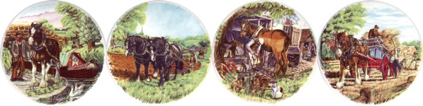  Shire Horses Set of 4 (90mm)
