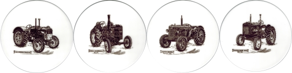 Vintage Tractors 3 Set of 4 (90mm)