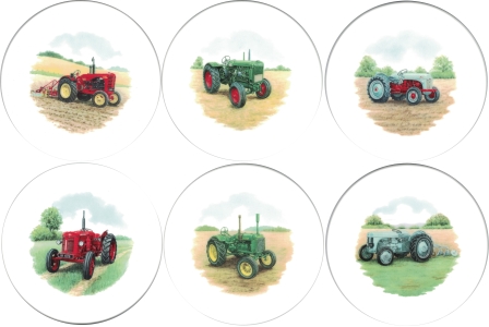 [T VIN TRACT B150] Vintage Tractors set of 6 (150mm)