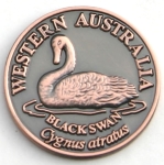 SCWABSB Souvenir Coin West Aust Black Swan Antique Bronze