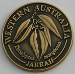SCWAJG Souvenir Coin West Aust Jarrah Antique Gold